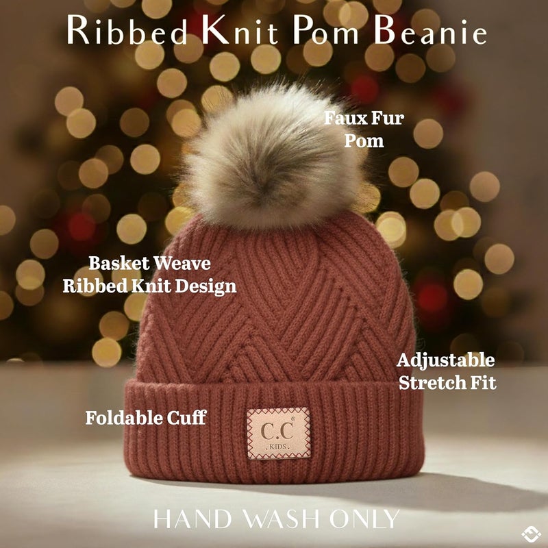 Funky Junque Toddler Pom Beanie – Kids Winter Hat for Ages 1–4, Baby Boy & Girl Knit Beanies, Warm Cozy Knit Snow Hats - Image 4